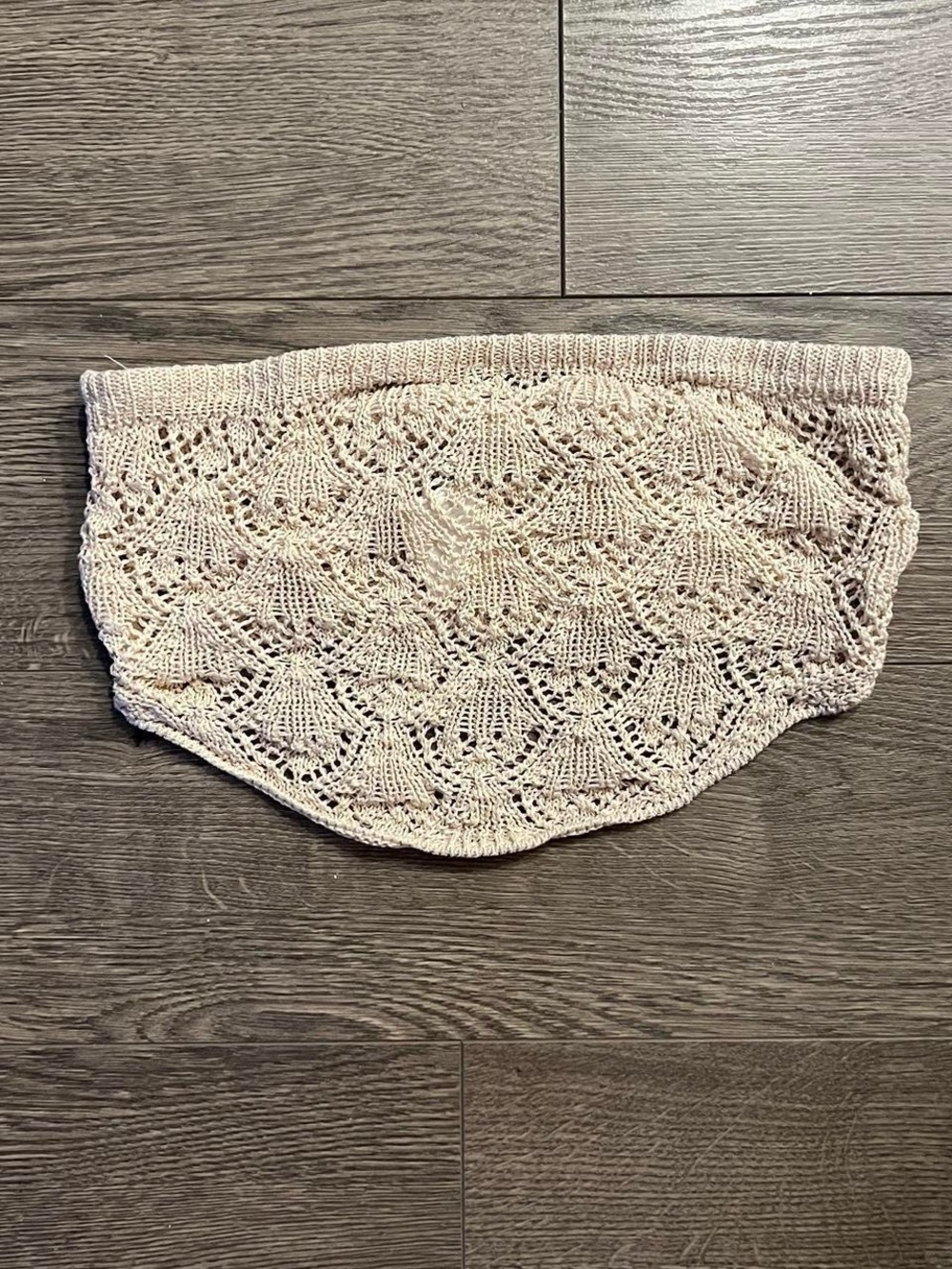 Tiger Mist Cream Crochet Tube Top